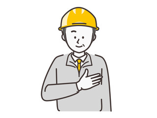 安心している表情の男性