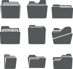 File folder icon set Vector EPS 10 format