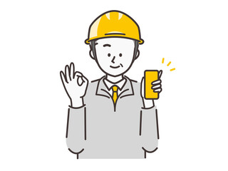 スマホを操作している男性_OK