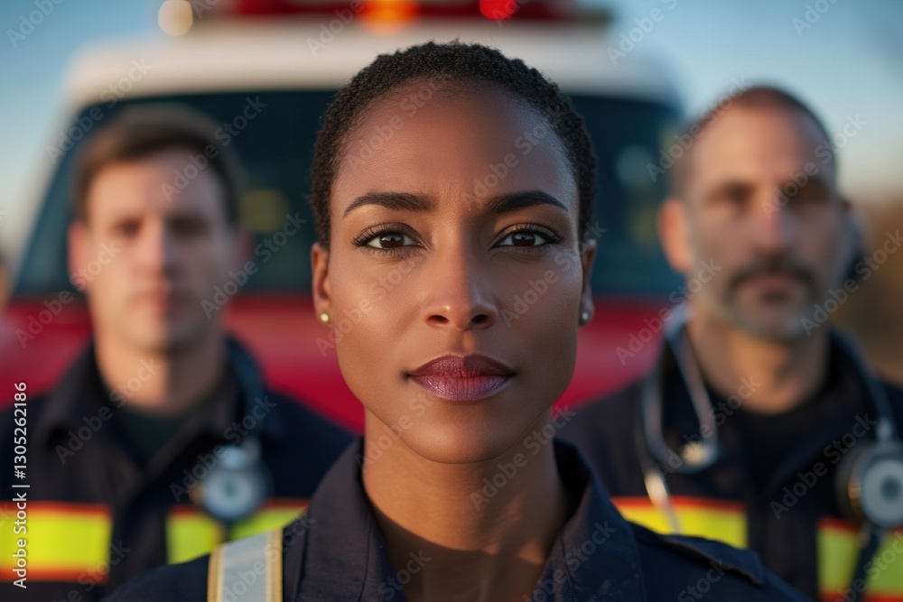 Poster resilient frontline heroes diverse emergency responders showcase inclusive leadership in critical re