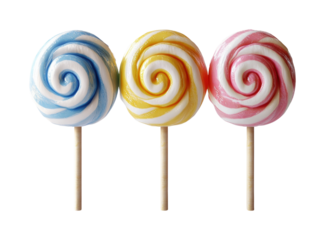 Bright lollipop swirls creative fun isolated on transparent background png
