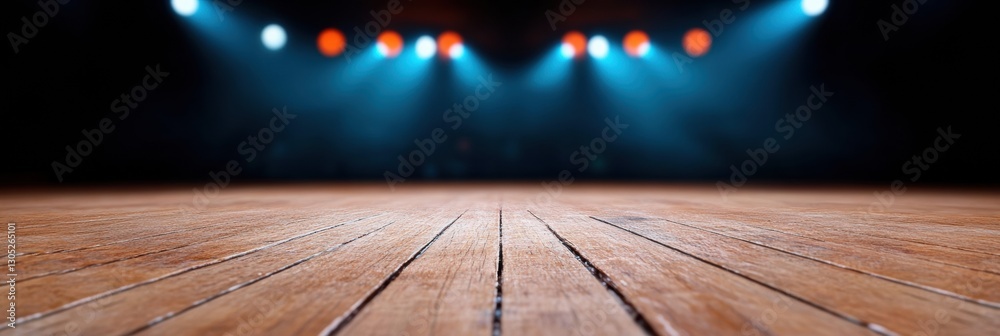 Aufkleber immersive sports venue spotlight dynamic empty basketball court capturing pre-game anticipation and 