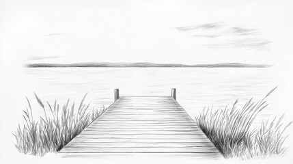 Serene Lakeside Dock at Dusk. (1)