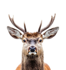 Obraz premium Wilderness encounter red deer habitat isolated on transparent background png