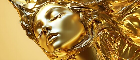 Captivating golden metallic texture with a luxurious reflective glow and intricate ornamental details exuding a sense of opulence grandeur and sophistication