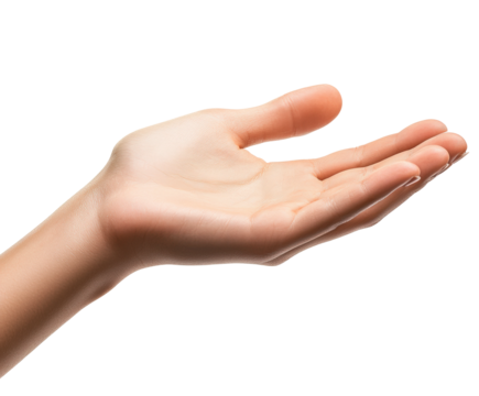 Open hand gesture in digital connection isolated on transparent background png