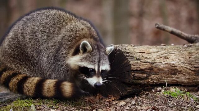 Raccoon Preparing Food for Winter