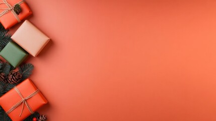 Minimalist Holiday Gift Guide Eco-Conscious Christmas Flatlay with Sustainable Packaging, Festive Color Palette, and Modern Branding Inspiration