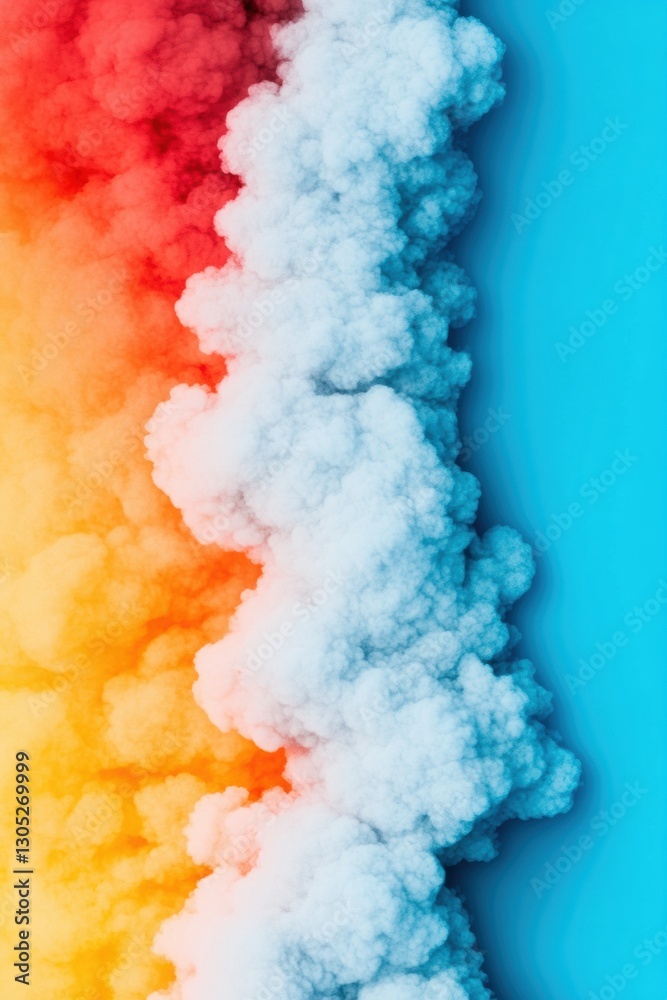 Aufkleber Chromatic Vapor Fusion Minimalist Abstract Smoke Design Exploring Color Dynamics for Digital Marketing and Creative Visual Branding