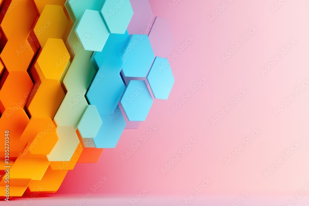 Aufkleber Gradient Geometric Connectivity Hexagonal Network Visualization for Innovative Digital Branding and Dynamic Business Intelligence Solutions
