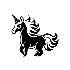 black Unicorn vector illustration