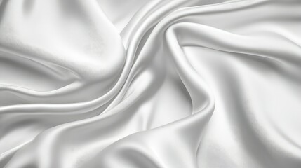 Fototapeta premium Elegant and Soft White Silk Fabric Texture with Flowing Creases and Smooth Finish Ideal for Backgrounds, Fashion, Textiles, and Artistic Designs in High Resolution
