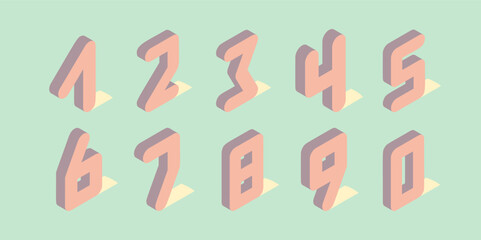 Numbers set modern style. Icons. Design elements. 3d vector illustration for cover, card, postcard, banner, poster, brochure or presentation.