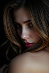 Fototapeta premium beautiful woman with long hair 