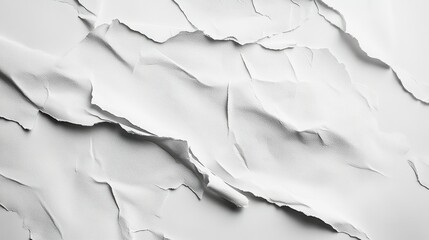 Obraz premium Textured White Paper Background with Crumpled and Torn Edges for Creative Design Projects, Elegant and Minimalist Aesthetic Perfect for Various Applications