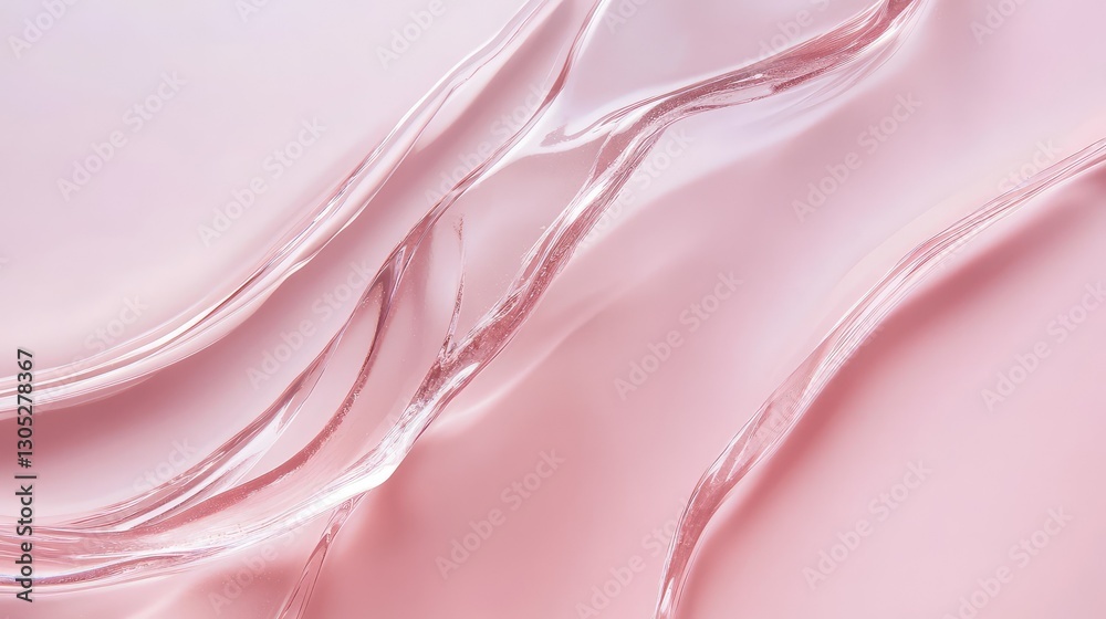 Poster ethereal abstract background with flowing pink and clear textures creating a soft and dreamy atmosph