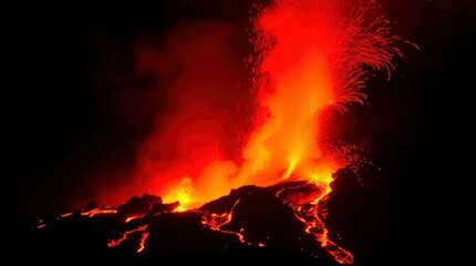 Art photograph amazing volcanic eruption
