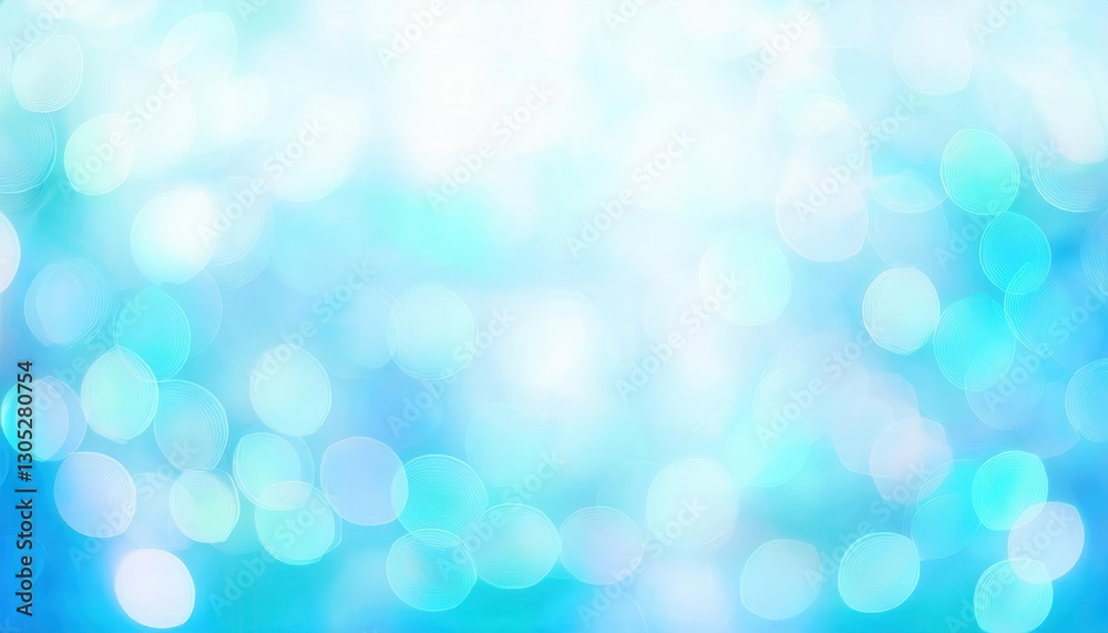 Poster ethereal blue bokeh background with soft glowing circles, dreamy light blur effect for abstract desi