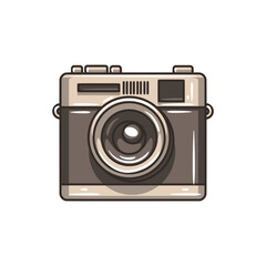 Vintage Retro Camera Full Color Illustration