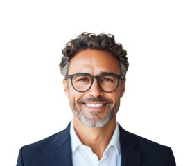 Office portrait business success isolated on transparent background png