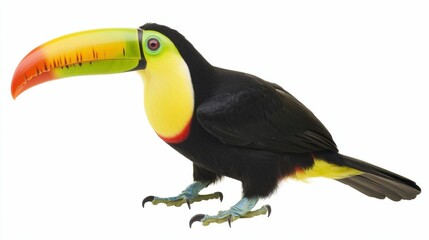 Fototapeta premium Keel Billed Toucan: Iconic Central American Bird with Big Colorful Beak