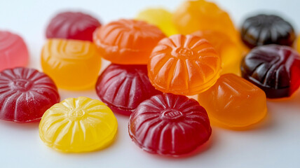 classic candies, white background 