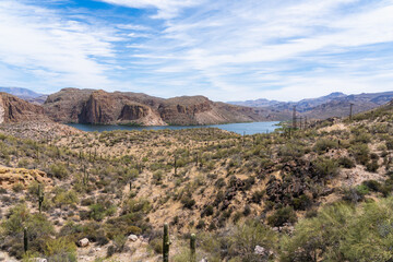 A lake in the desert landscape of Arizona.