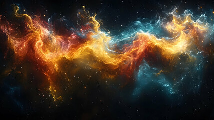 Fototapeta premium Cosmic Nebulae Flowing Through Space