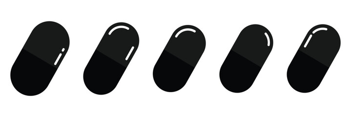 Capsule Icon in Flat Style. Medicine Pill Capsule Icon for Health, Pharmacy, and Medical Use.