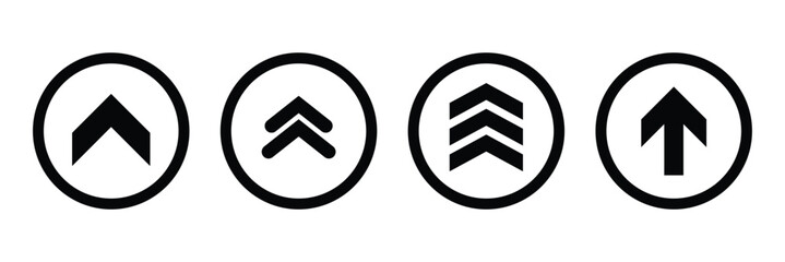 Swipe up icon vector. Scroll arrow pointing up. Swipe up arrow icon set isolated on white background.