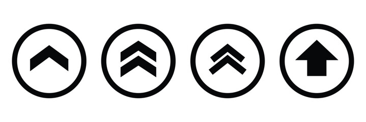 Swipe up icon vector. Scroll arrow pointing up. Swipe up arrow icon set isolated on white background.