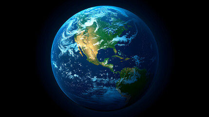 Fototapeta premium Earth globe, North America, space, view