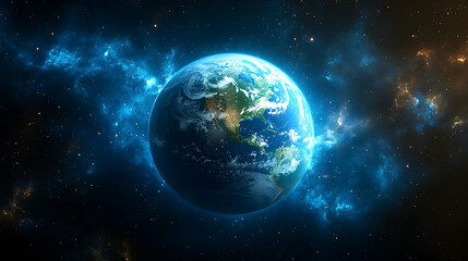 Obraz premium Earth in Cosmic Nebula (3)