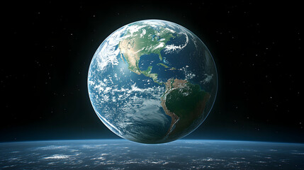 Earth seen from space, night side