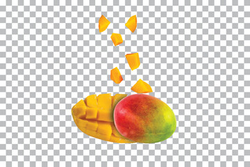 Fresh Mango isolated on transparent background
