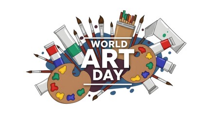 Obraz premium World art day poster 