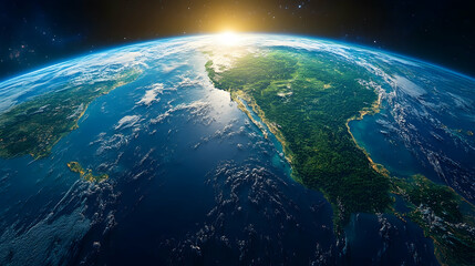 Fototapeta premium Earth's Sunrise over Southeast Asia