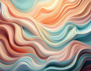Obraz premium abstract background in the form of waves zigzags and swirls in soothing pastel colors