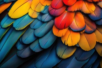 Fototapeta premium Vivid Close-Up of Nature's Colorful Feathers