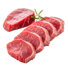 Fototapeta premium raw beef steak isolated on white background