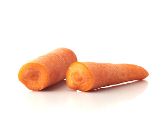 Fresh Carrots Isolated in White Background Showcasing Vibrant Orange Color and Smooth Texture