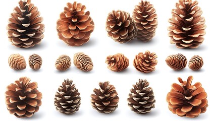 Group of pinecones on seamless background