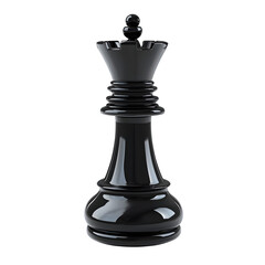 Fototapeta premium A high-quality close-up of a glossy black queen chess piece, symbolizing strategy, power, and leadership