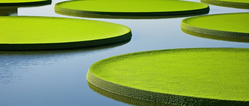 Circular sedimentation basins in a wastewater facility, featuring murky green water and algae, representing environmental engineering efforts