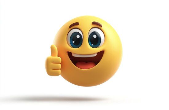 A smiling yellow face with a thumbs up
