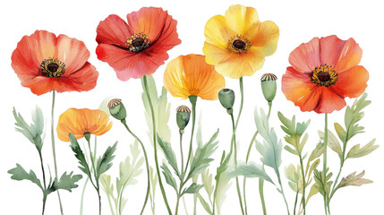 Fototapeta premium Stunning watercolor composition featuring bring isolated on white background