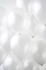 White balloons create festive and cheerful atmosphere for celebrations