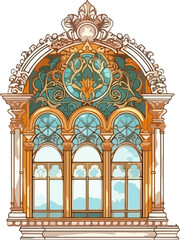 Obraz premium old window in the palace church