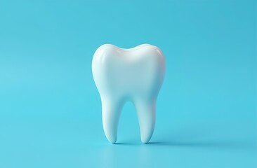 an image of a tooth on a blue background. advertising of a dental clinic. medical concept.