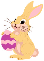 Cartoon Bunny Holding Easter Egg sticker